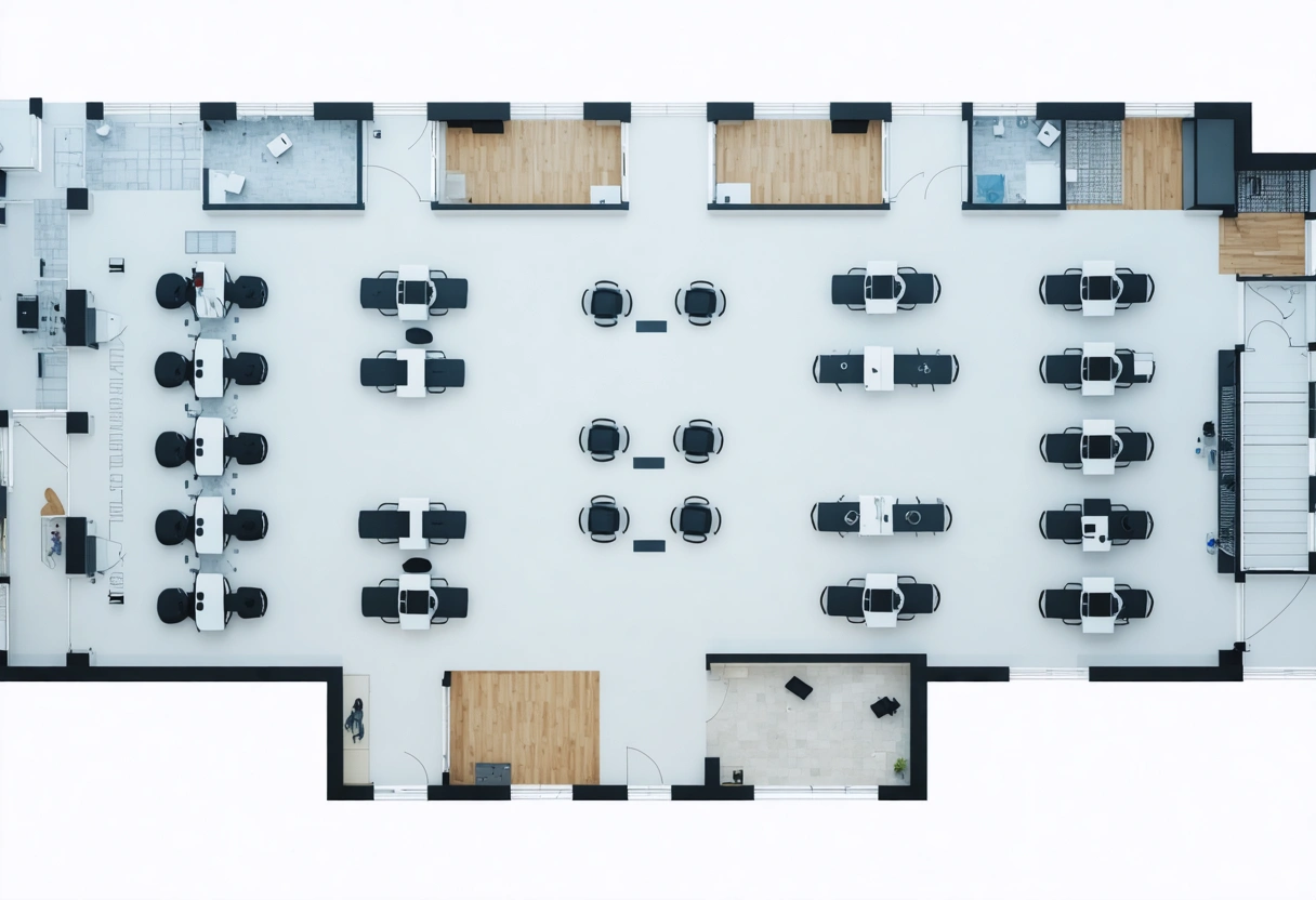 Technician adjusting a security camera mounted on a building exterior at optimal height and angle