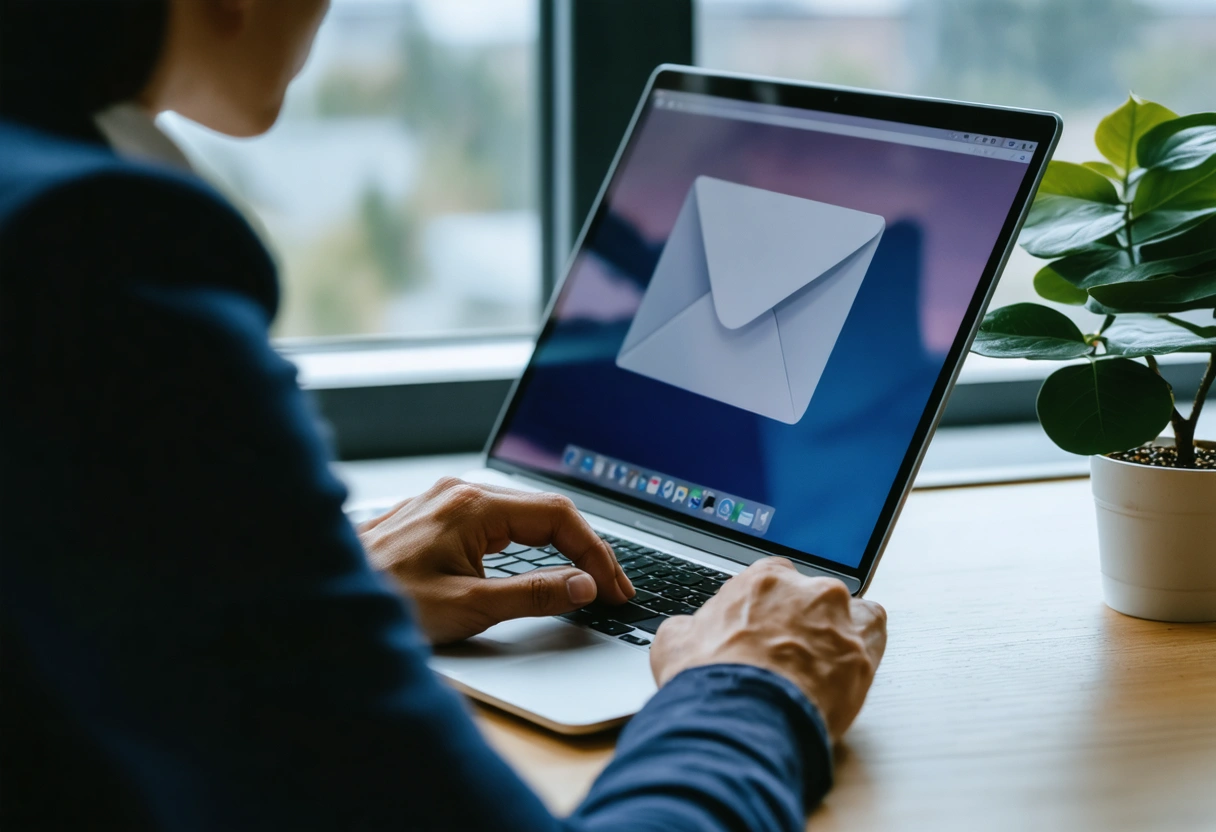 a-professional-office-setting-with-a-xKEhHt.webp Person in office attentively reading email on laptop, emphasizing email security awareness.
