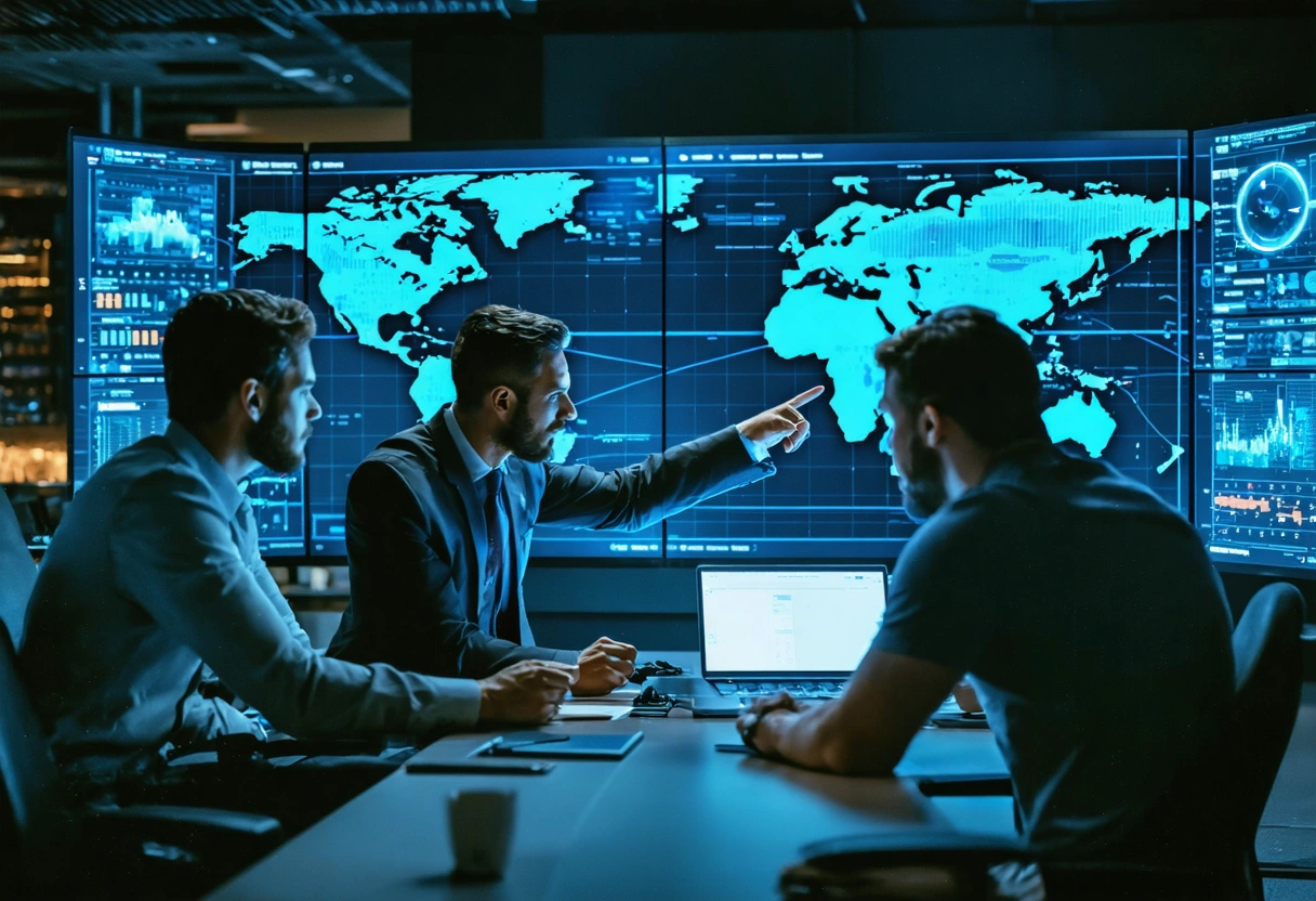 cinematic-photorealistic-hero-scene-of-a-6NNc1C Cinematic photorealistic hero scene of a veteran-led cyber defense team in a modern small-business operations room